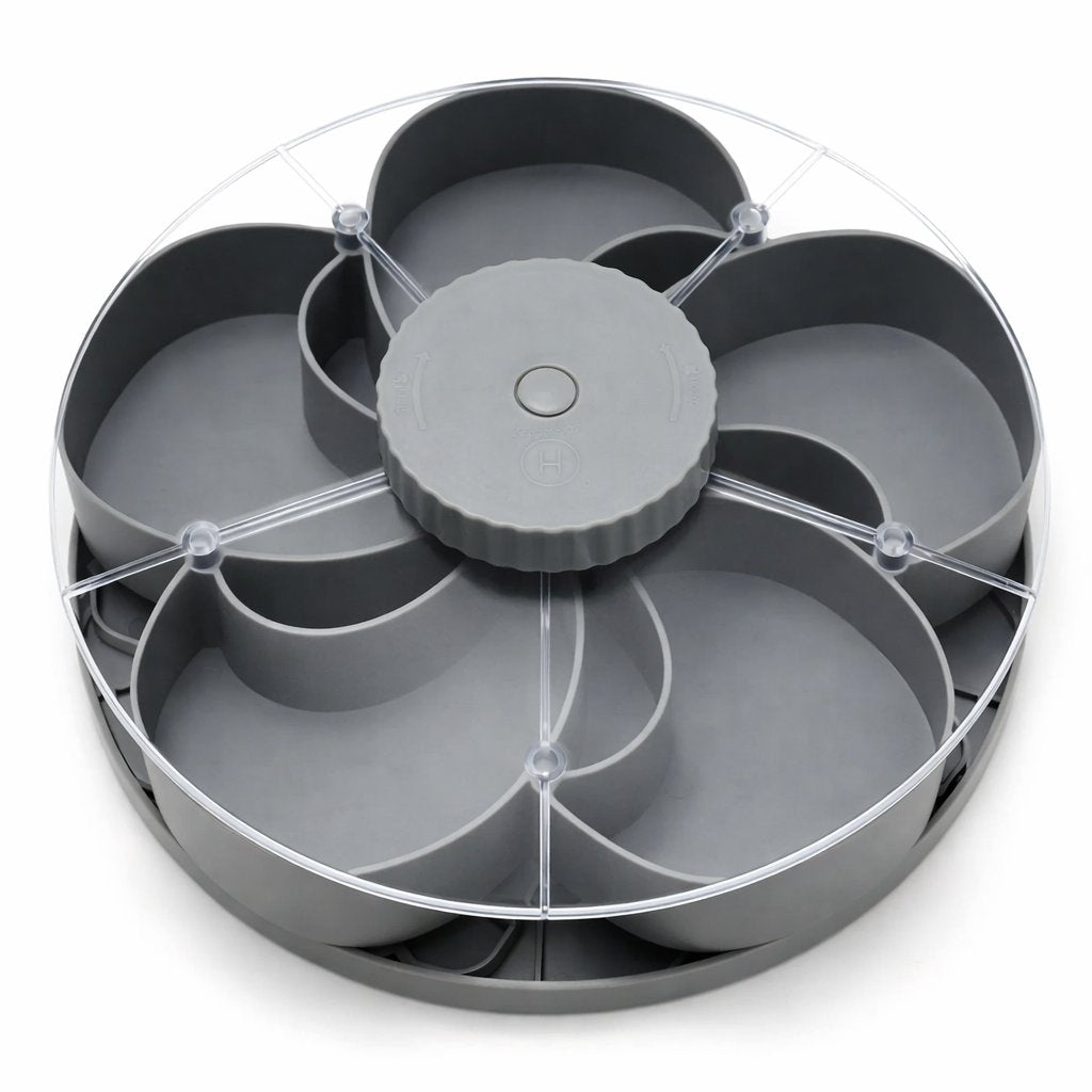 🎁Free Shipping!🍽️ Rotating 5-Compartment Snack Tray