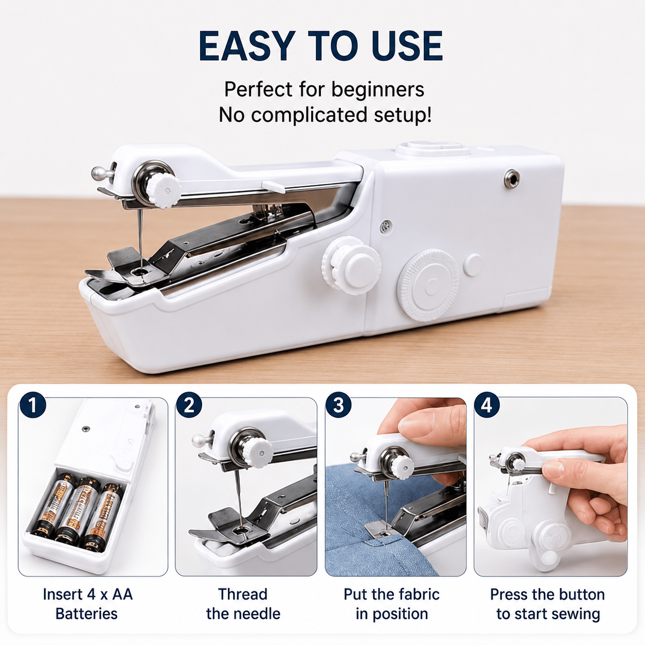 Handheld Sewing Machine Portable Mini Electric Quick Stitch Tool for Home Travel Repair