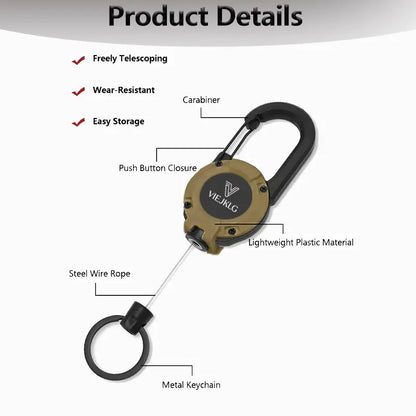 ✨Heavy‑Duty Retractable Keychain